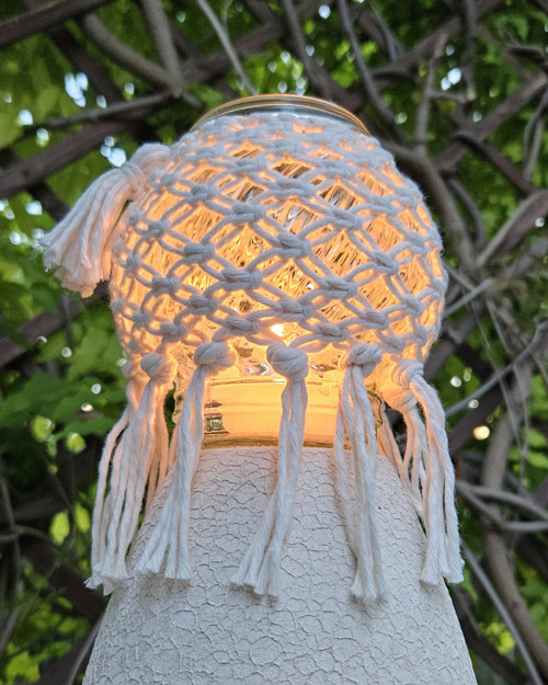 BOHO MACRAME SVÍCEN- LUCERNIČKA na postavení — foto 6