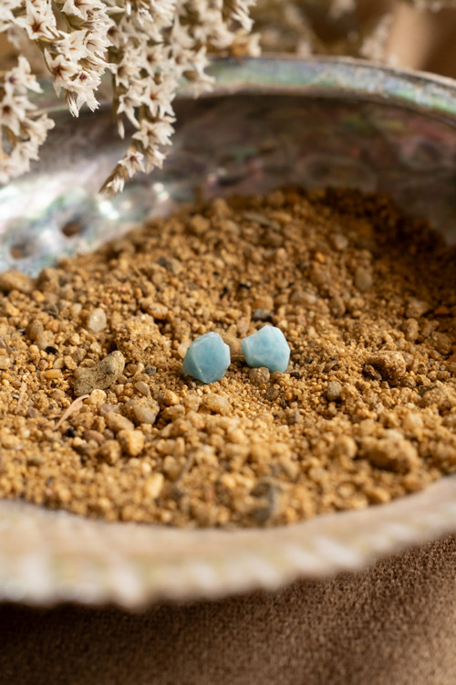 Larimar č. 3 - puzetové náušnice — foto 6