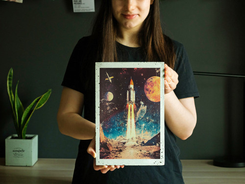 Betonový poster – Space Rocket — foto 3