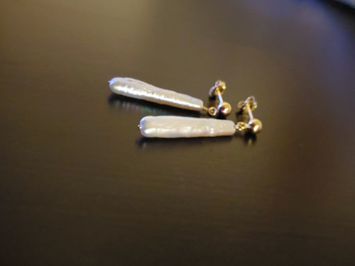 "BIBI"Visací náušnice GOLDFILLED s perlami — foto 6