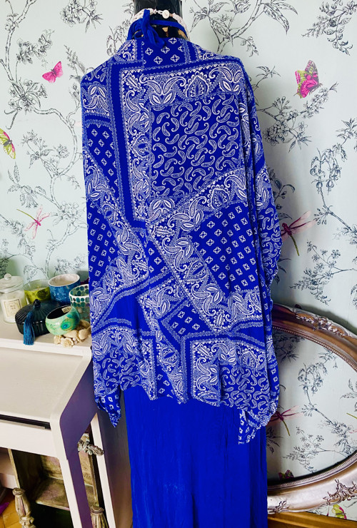 Kardigan boho modrobílý — foto 4