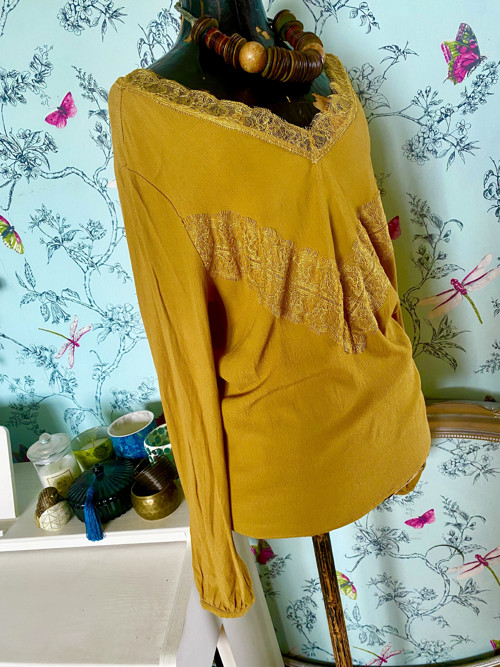 Halenka boho v kurkumové — foto 3
