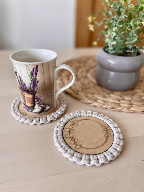 Macrame podtácek - sada 2 ks — foto 3