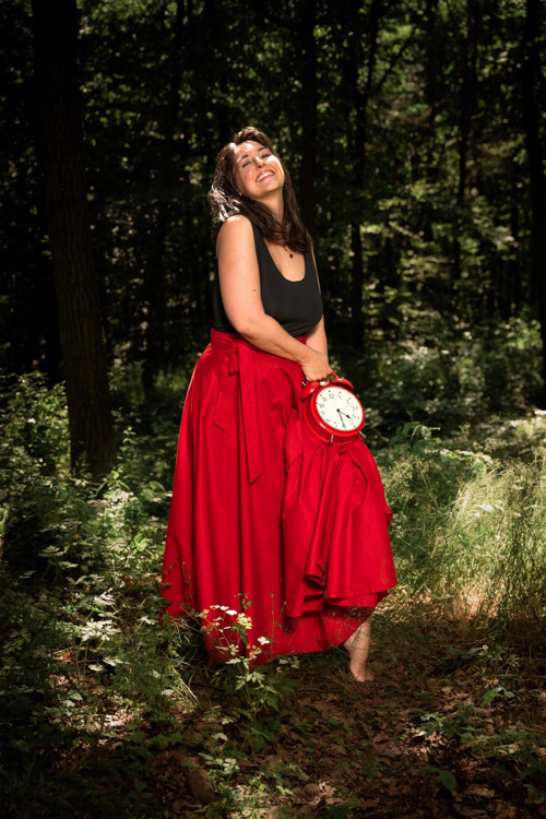 Dlouhá Kolová Sukně Červená — foto 2