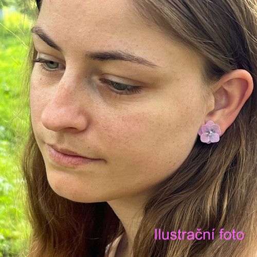 Náušnice puzety Hortenzie Piccola Rosa — foto 4