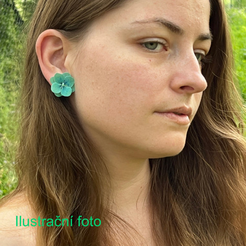 Náušnice puzety Hortenzie Grande Rosa — foto 3