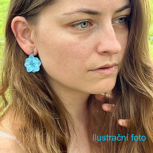 Náušnice s kuličkou Hortenzie Blu — foto 3
