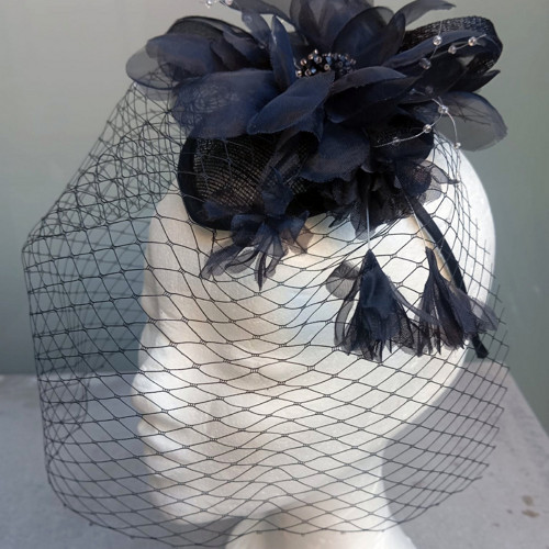 Black Fascinator Sinamay — foto 3