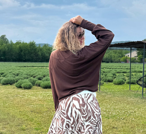 Kardigan šálový hnědý — foto 4