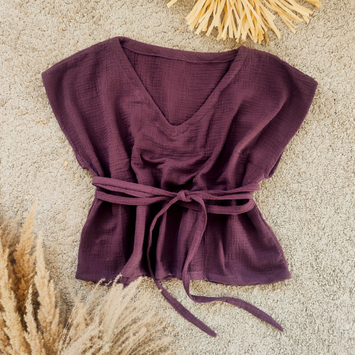 Mušelínový top Mae / Purple — foto 3