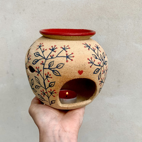 Keramická aromalampa malovaná — foto 2