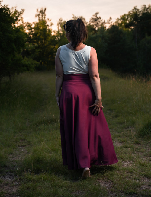 Půlkolová Sukně - Bordó — foto 3