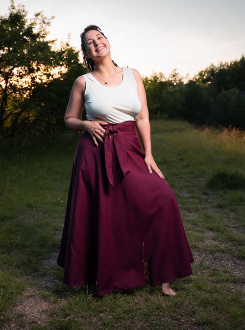 Půlkolová Sukně - Bordó — foto 4