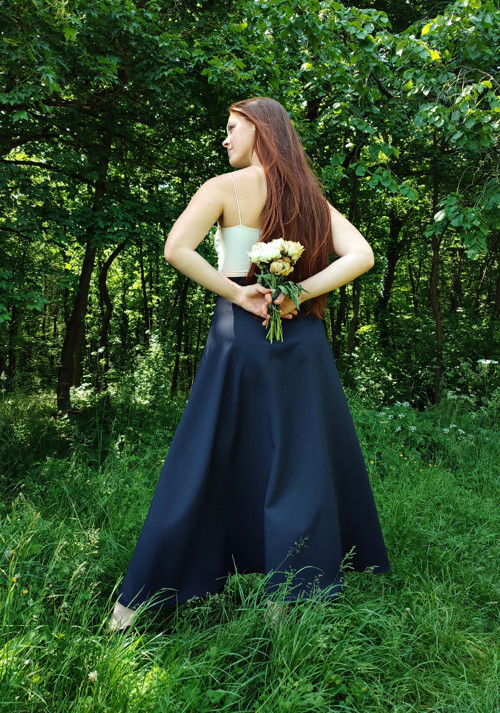Půlkolová Sukně - Tmavě Modrá — foto 2