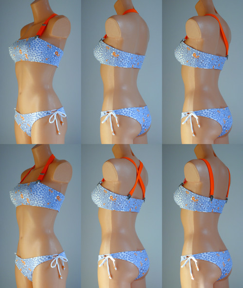 Bikini Bandana Grey/Orange Flowers — foto 2