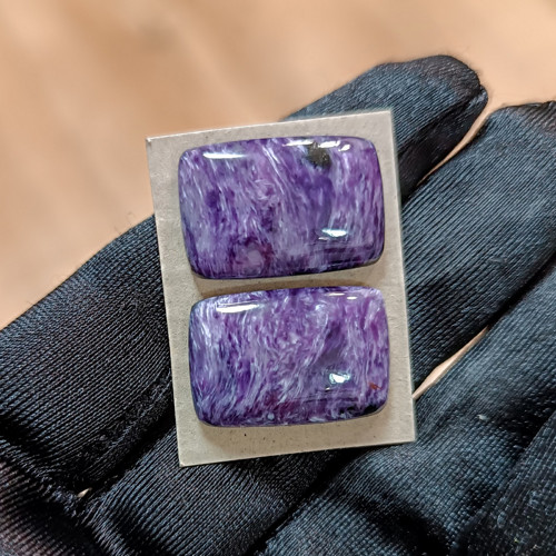 Čaroit, ID 4971, 22x15 mm - pár — foto 2