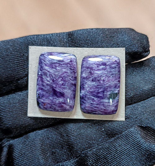 Čaroit, ID 4971, 22x15 mm - pár — foto 3