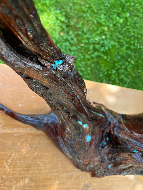 Dřevěná dekorace - TYRKYSOVÝ SAMOROST — foto 6