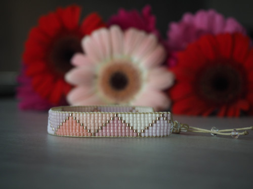 Miyuki tkaný náramek "Pastel Triangles" — foto 2