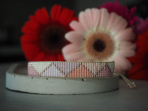 Miyuki tkaný náramek "Pastel Triangles" — foto 4