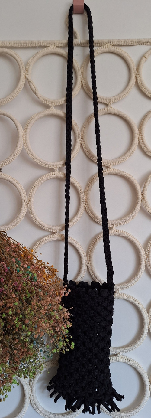 Boho kabelka na mobil Black Minimal — foto 2
