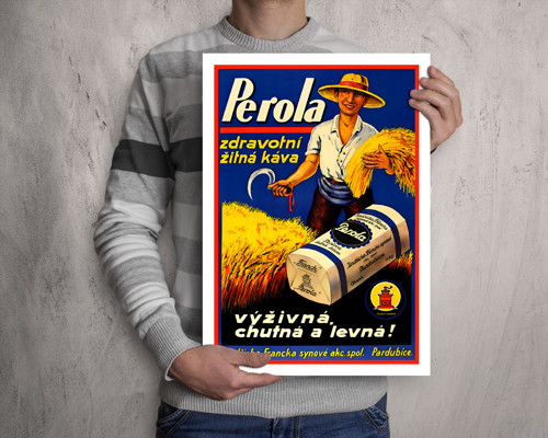 Vintage plakát Perola zdravotní žitná káva — foto 3