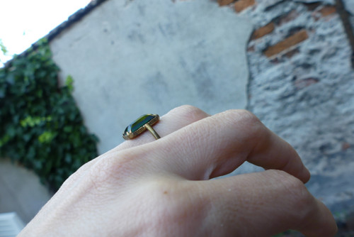 Zeleně...starožitný bižuterní prsten — foto 3