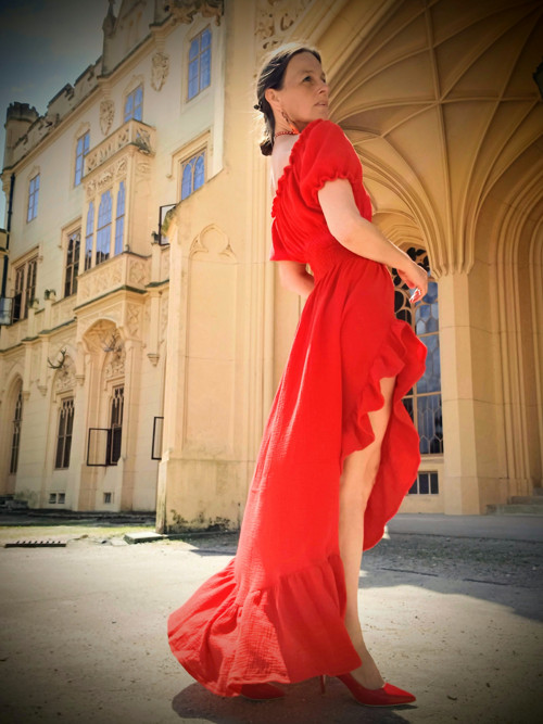 Sexy Šaty Červene Letní — foto 4