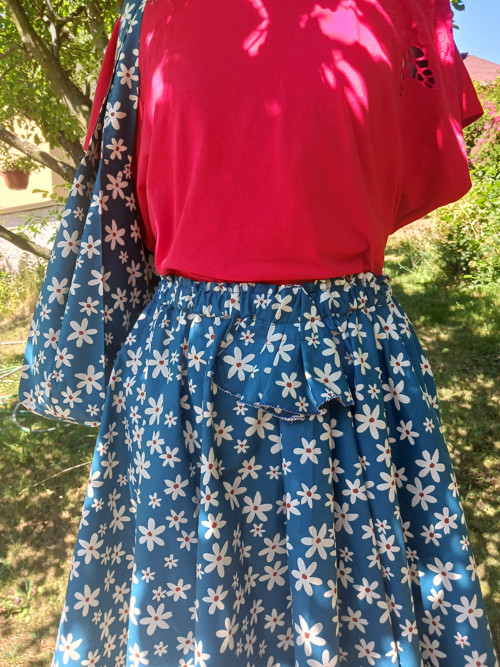 Sukně kolová s kytičkami — foto 3