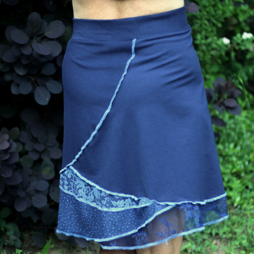 "Patchworková" sukně tmavě modrá, vel. XL-XXL — foto 4