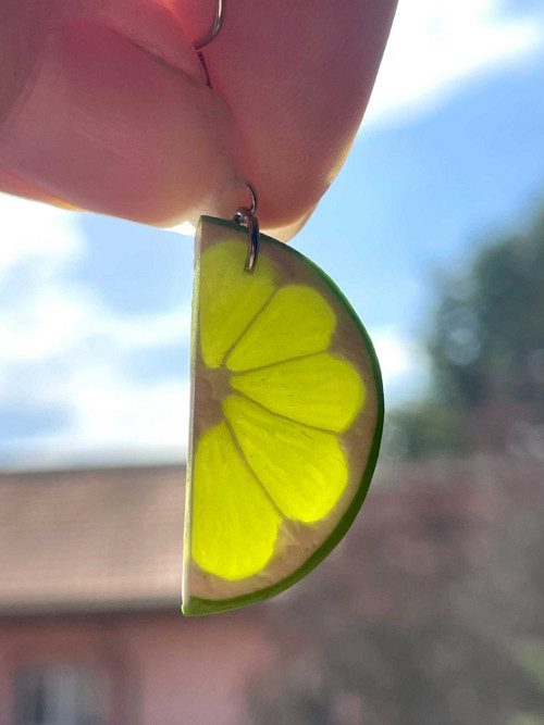 Náušnice limety plátky — foto 2