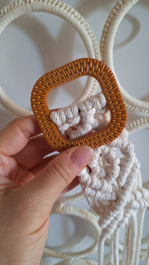 Boho macramé opasek/pásek s ozdobnou sponou — foto 6
