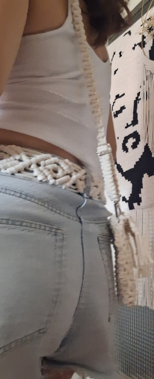 Boho macramé opasek/pásek s ozdobnou sponou — foto 2