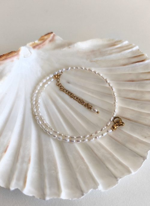 Tenký perlový choker náhrdelník — foto 5