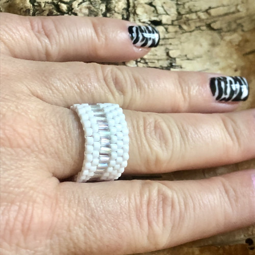 Bílý Peyote Prsten — foto 3