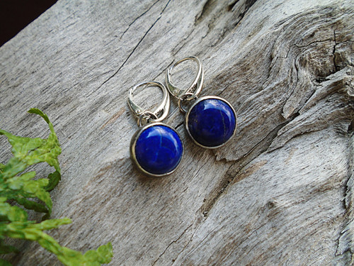 Strieborné náušnice Ag925 Lapis Lazuli — foto 2