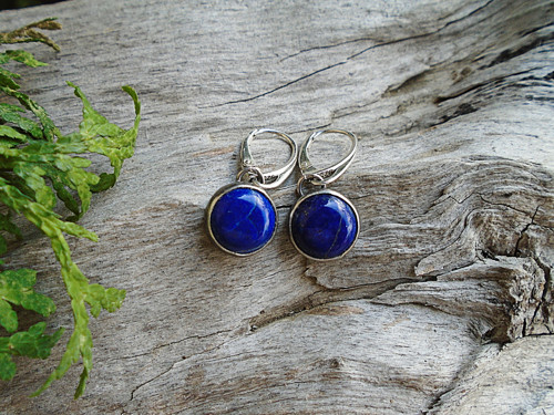 Strieborné náušnice Ag925 Lapis Lazuli — foto 3