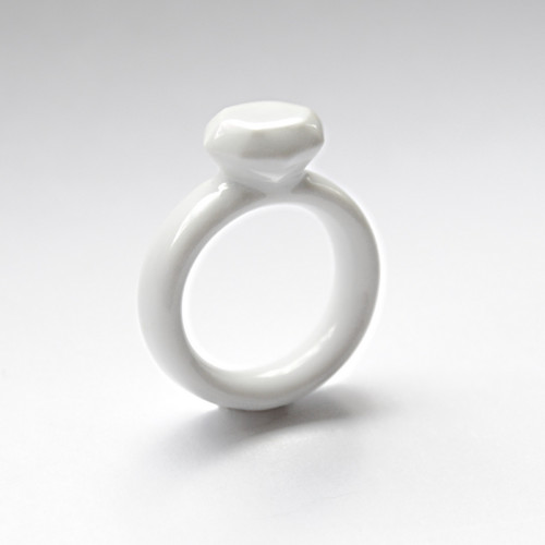 Porcelánový prsten Diamond - bilý Diamant — foto 6
