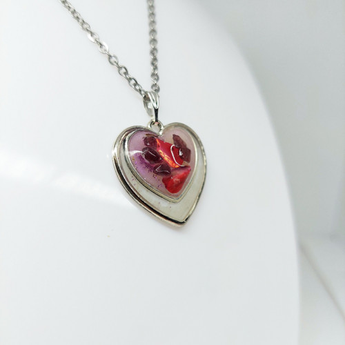 Srdce s perletí a granátem Romantic /25149/ — foto 4