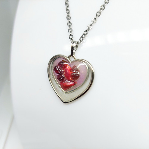 Srdce s perletí a granátem Romantic /25149/ — foto 2
