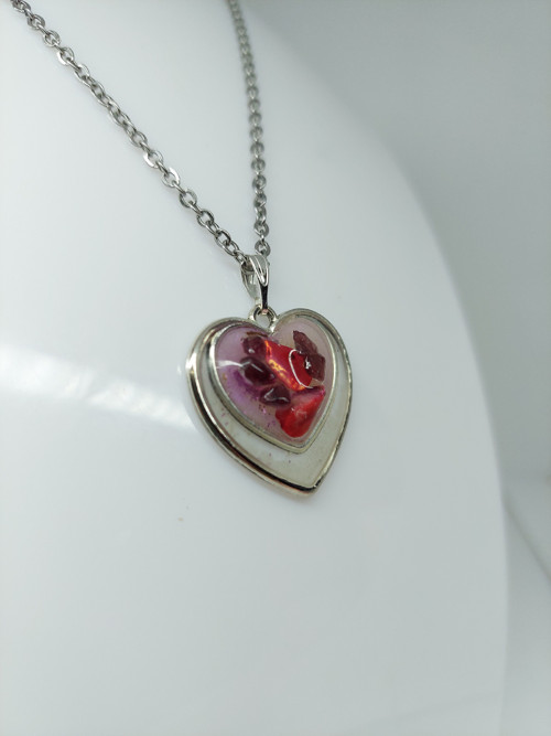 Srdce s perletí a granátem Romantic /25149/ — foto 3