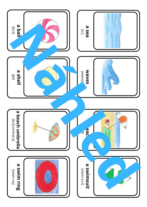 Summer on the beach - flashcards a spojovačky — foto 3