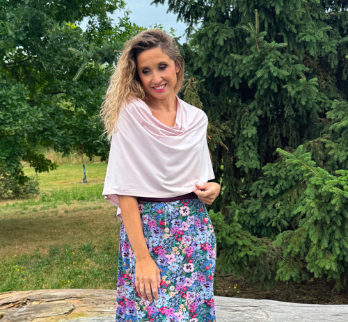 Letní pončo Světle růžové — foto 3