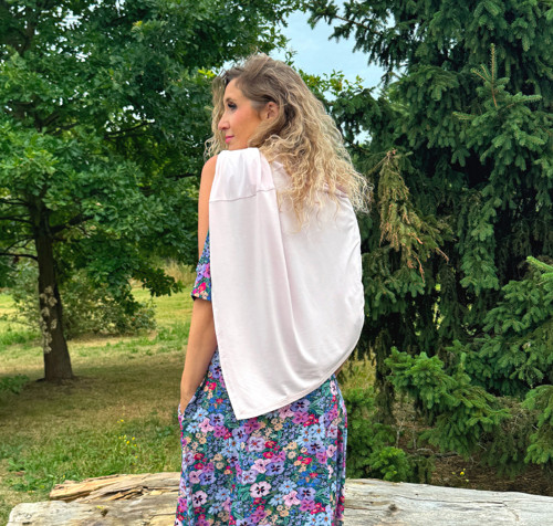 Letní pončo Světle růžové — foto 2