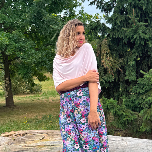 Letní pončo Světle růžové — foto 4