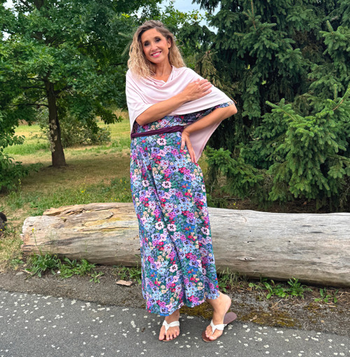 Letní pončo Světle růžové — foto 5
