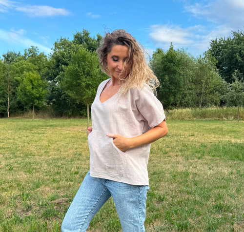 Tunika s klokankou béžová — foto 3