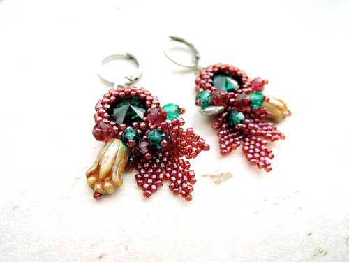 Emerald & Wine ... Swarovski rivoli — foto 2