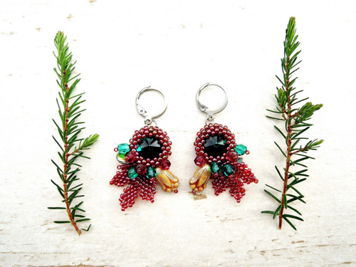 Emerald & Wine ... Swarovski rivoli — foto 5