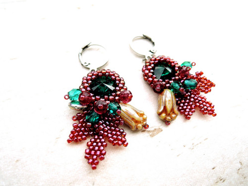 Emerald & Wine ... Swarovski rivoli — foto 3